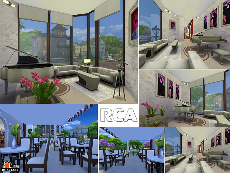 Red & White Restaurant Bar Sims 4 Houses