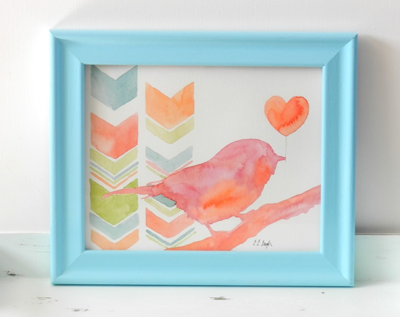 Grow Creative Blog Watercolor Paintings with a Blue Frame