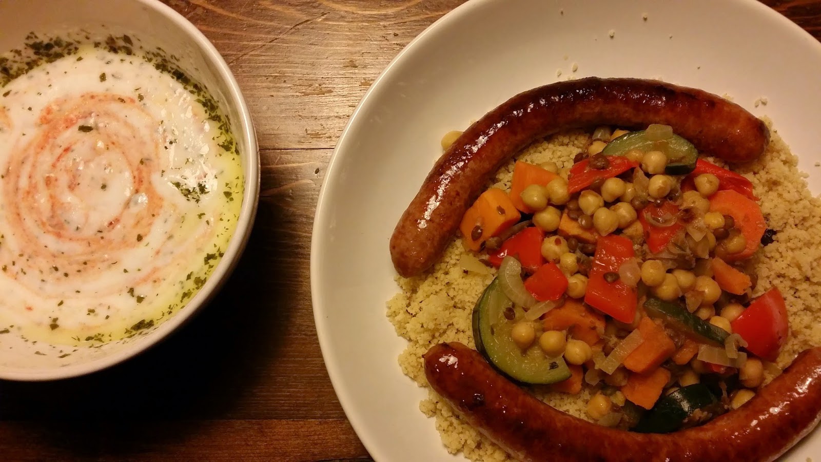 Couscous met groente en merguezworstjes LeinKookt.... makkelijk, lekker en meestal gezond