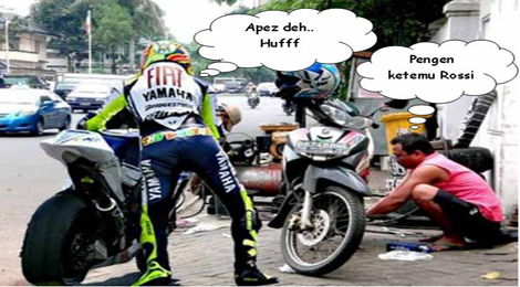 Rossi mampir tambal ban