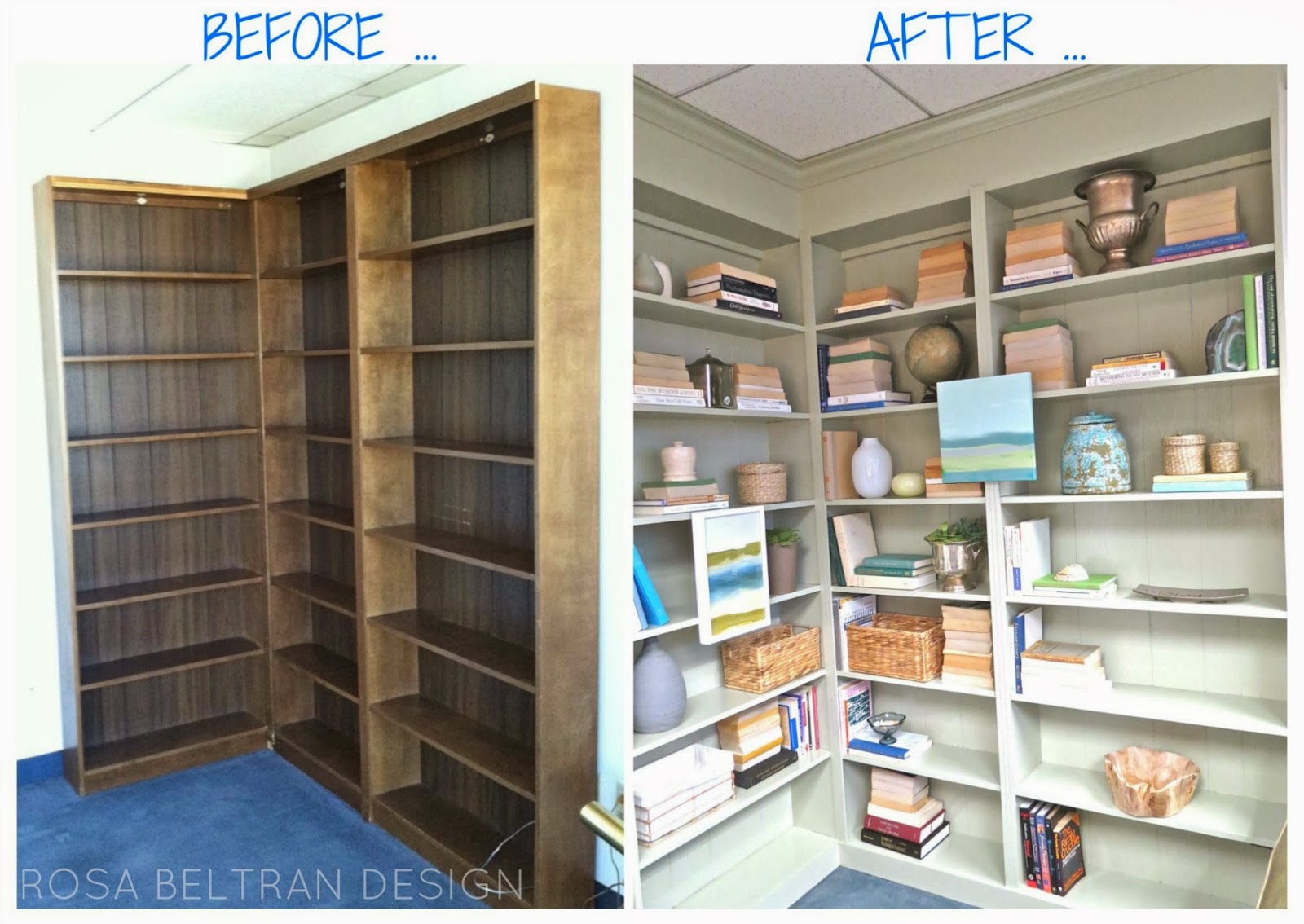 Rosa Beltran Design UPGRADING AN UGLY BOOKSHELF