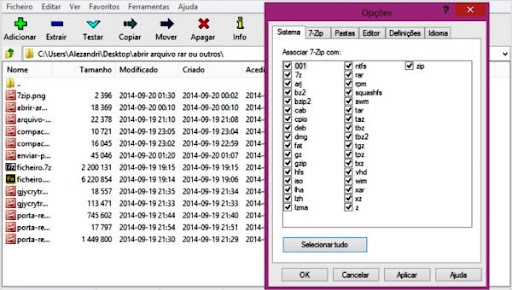 Gestor de ficheiros 7-Zip Gestor de ficheiros 7-Zip