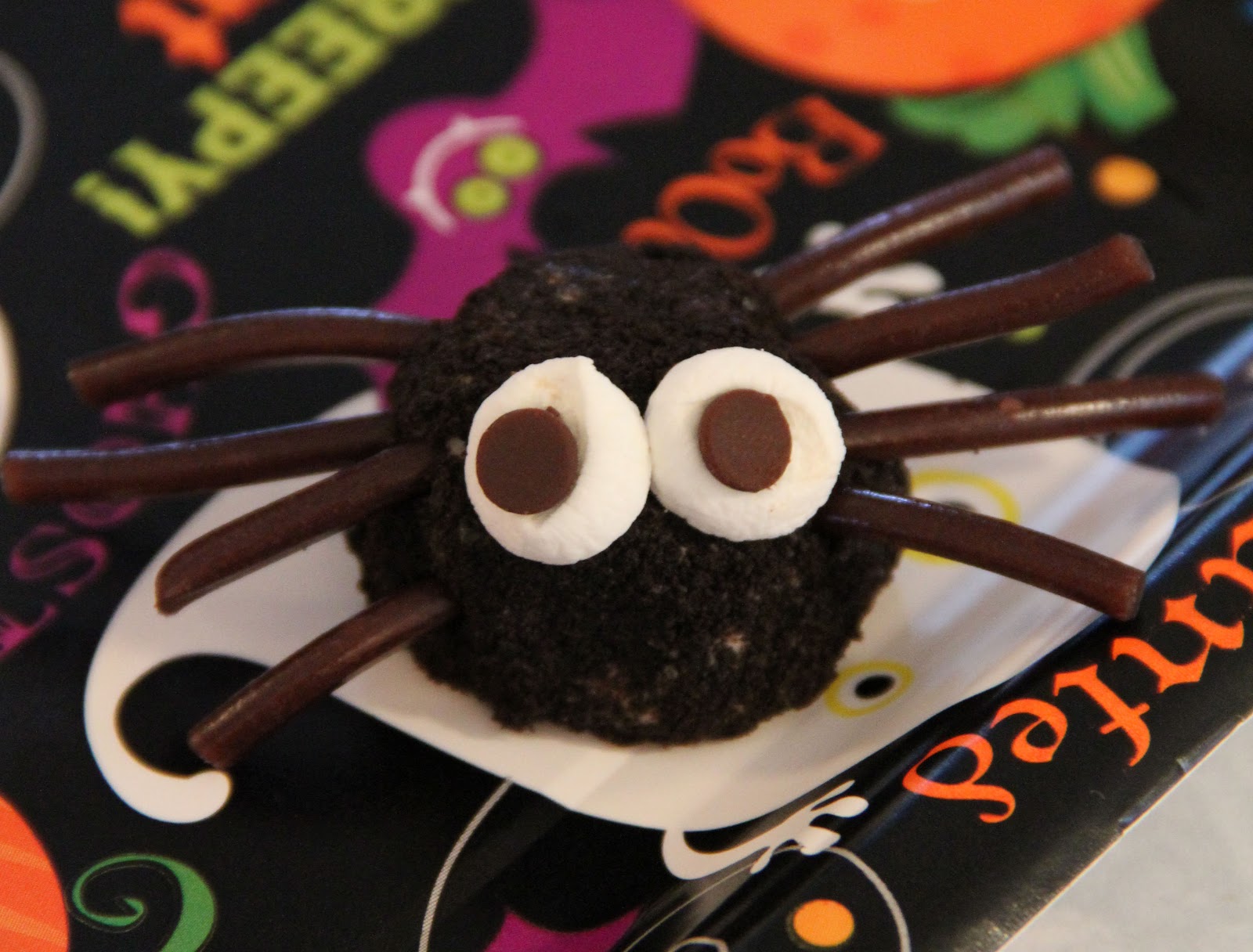 Jo and Sue Chocolate Chip Cheese Ball Spiders