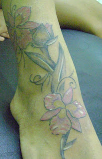 Floral Foot Tattoo Design