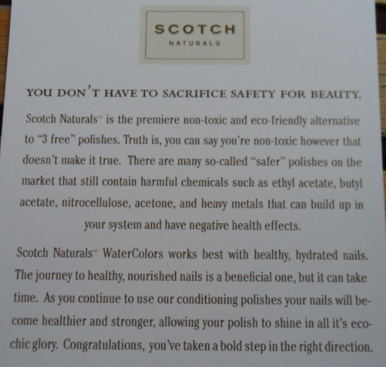 Espèce de Poisson Rouge ! Les vernis à l'eau Scotch Naturals verdict