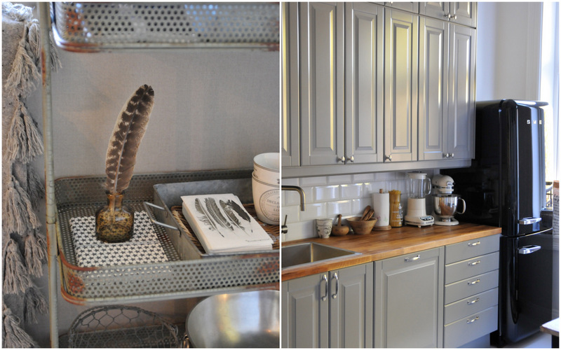 Shabby charm: grått lidingø kjøkken fra ikea