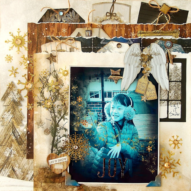 Joy Layout by Irene Tan using BoBunny Sleigh Ride collection