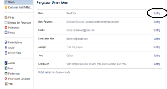 pengaturan umum akun facebook pengaturan umum akun facebook