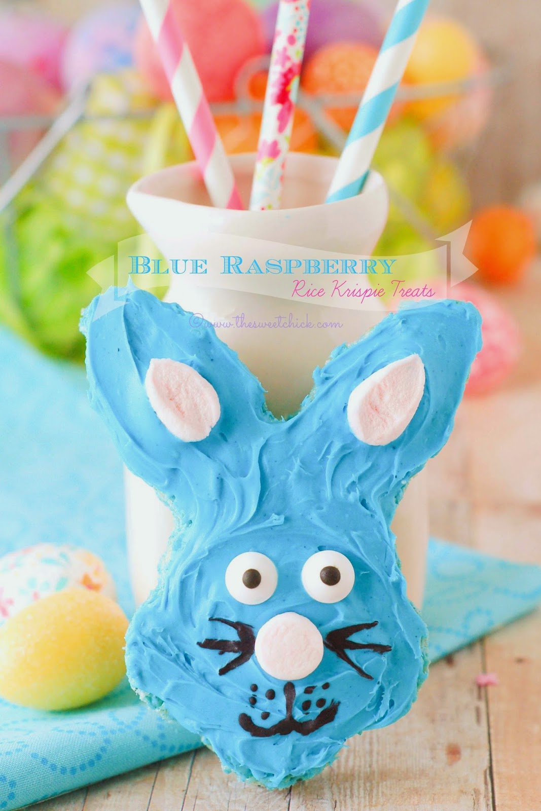 Blue Raspberry Rice Krispie Bunny by The Sweet Chick
