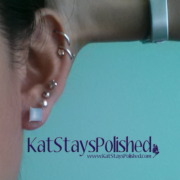 Wantable August 2014 Accessories - Allison Earrings - Square Stone | Kat Stays Polished
