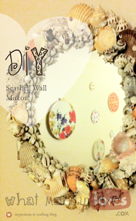 DIY Seashell Wall Mirror via www.whatmandyloves.com