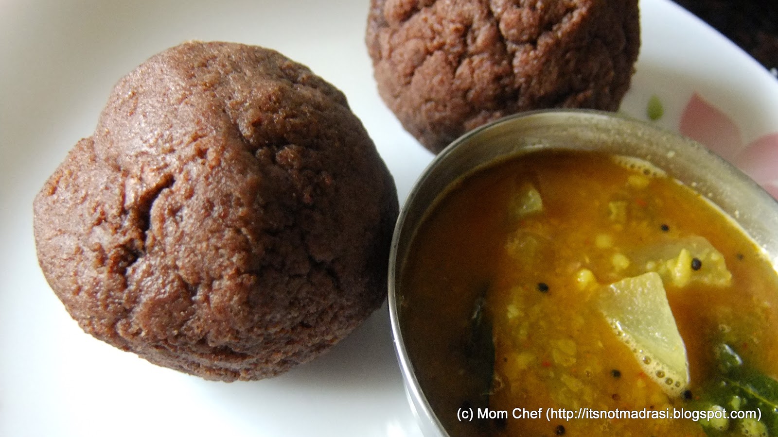 Sizzling Tastebuds Ragi Mudde / Ragi Sankati / Steamed Finger Millet