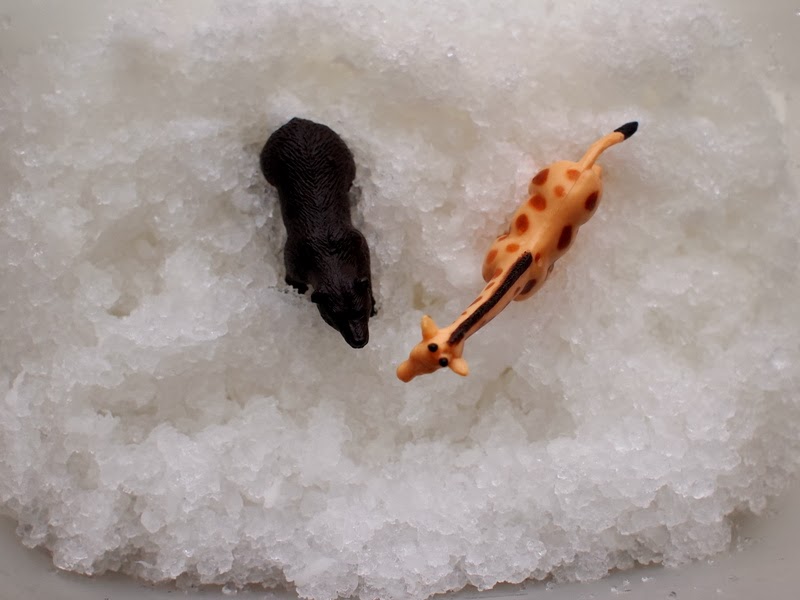 Make Fake Snow from Diapers Pink Stripey Socks