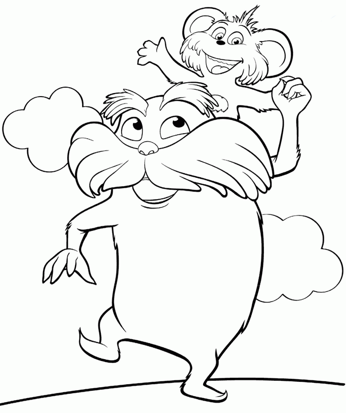 Lorax para dibujar colorear recortar y pegar - colorearrr