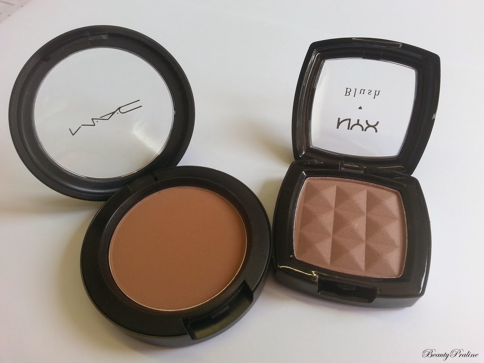BeautyPraline* MAC blush Harmony vs. NYX blush Taupe