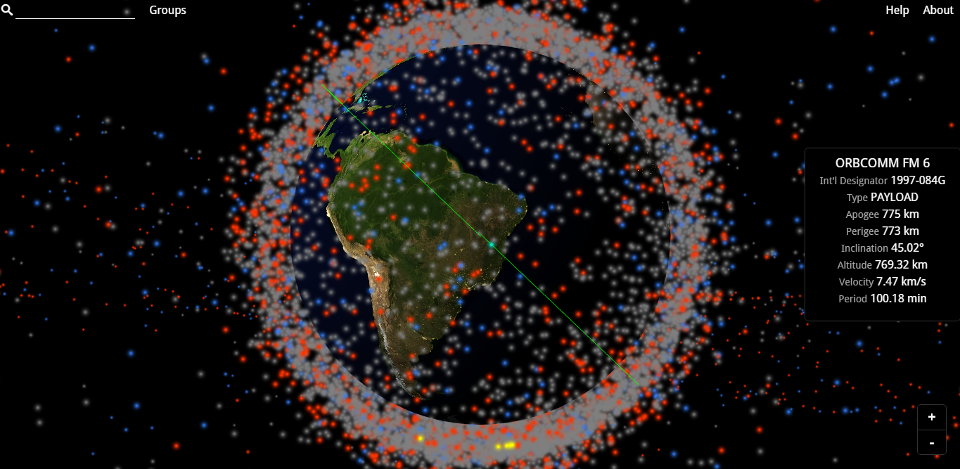 Site mostra em tempo real todos os objetos que orbitam a Terra