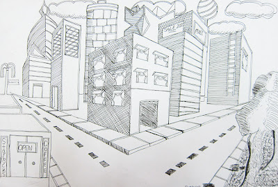 Mr. Bob's Middle & High School Art Room: Two point perspective building