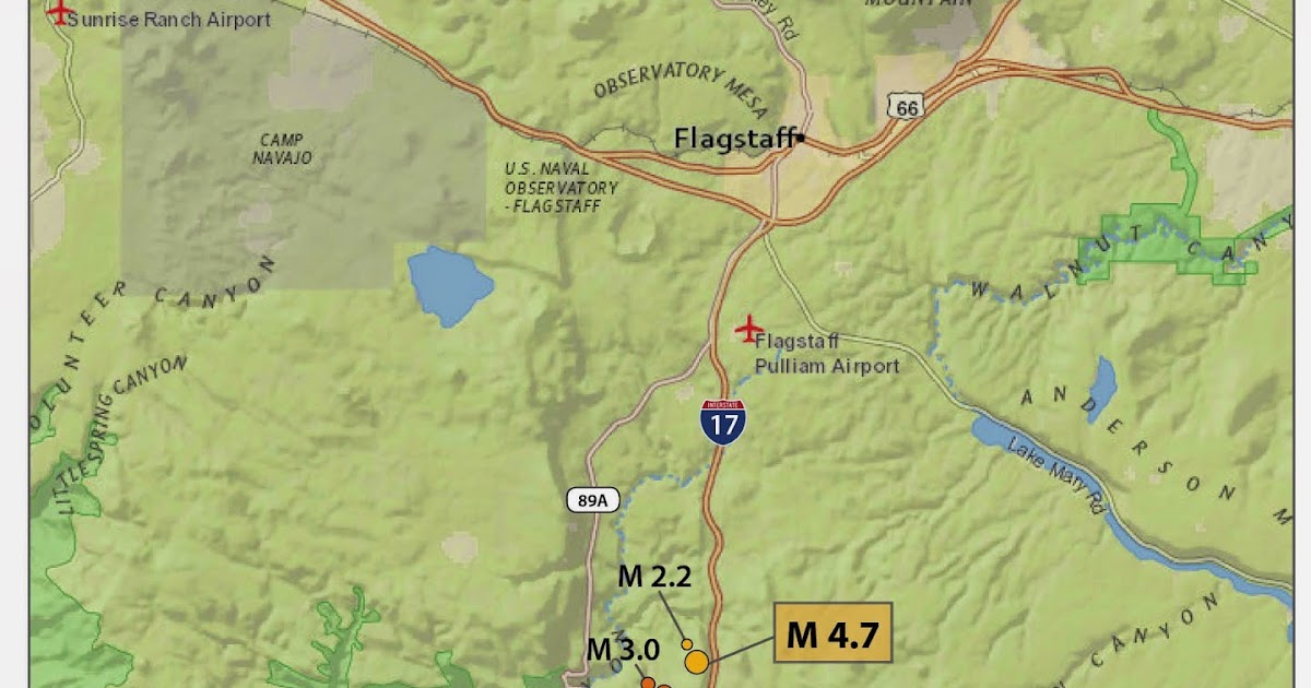 Arizona Geology Magnitude 4.7 earthquake rocks SedonaFlagstaff area