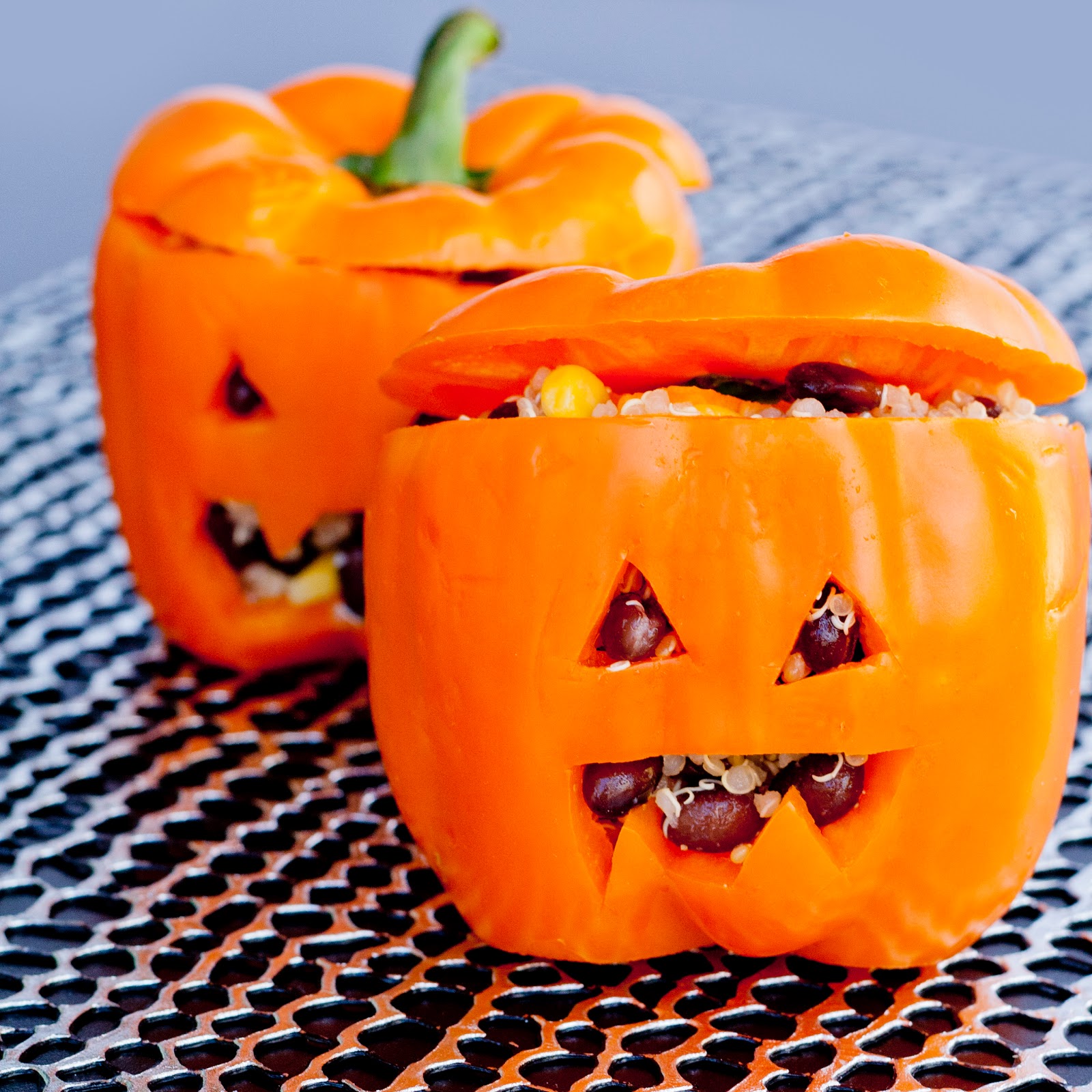 IMPROV kitchen carved peppers for halloween
