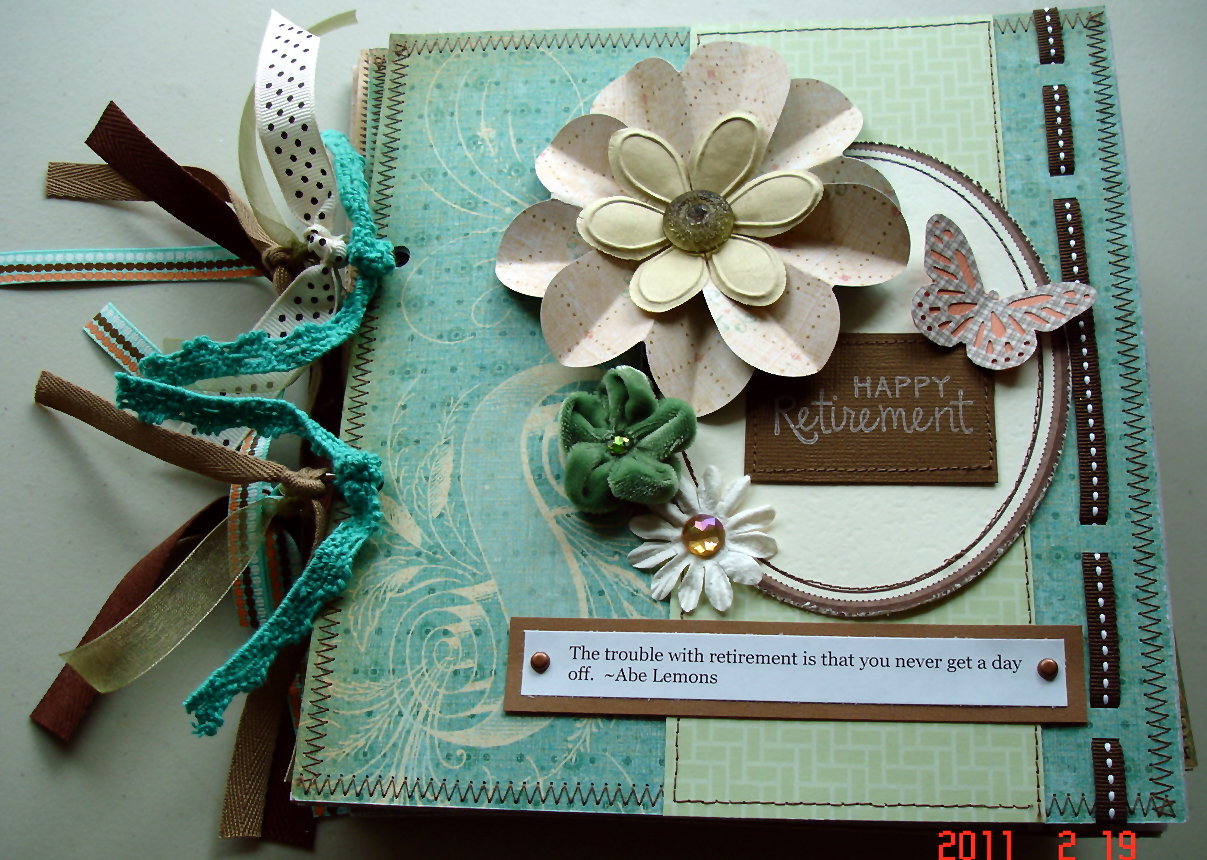 Scrapbooking by Phyllis Retirement Premade 8x8 Bag Album