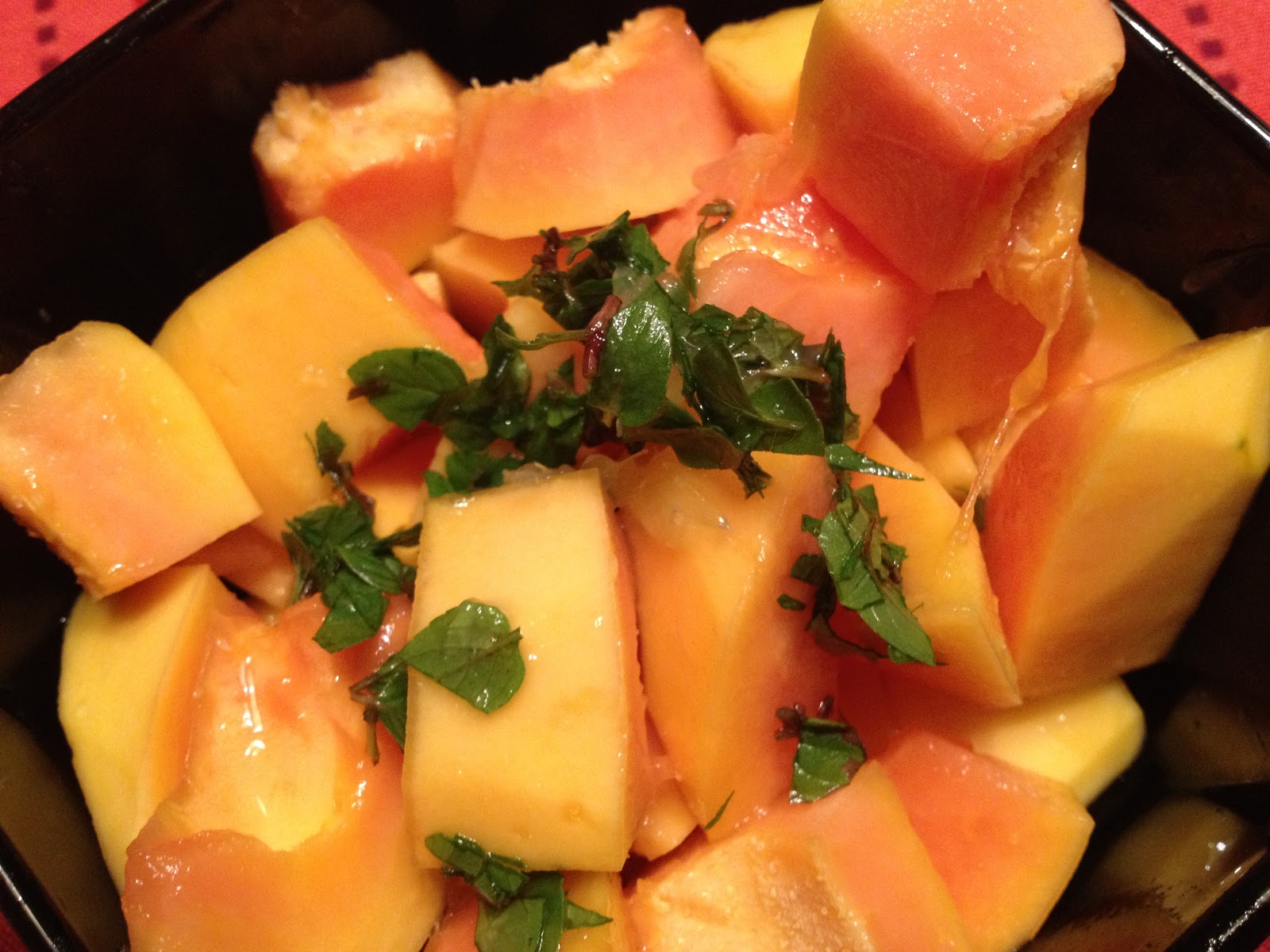 Feel Divine Food Lime Papaya with Mint (and howto prepare papaya)