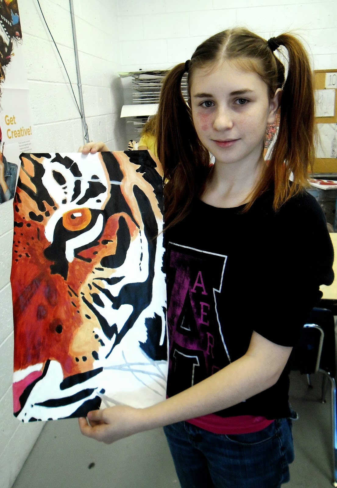 Lessons from the K12 Art Room Cropped Animal Portrait Paintings Art I