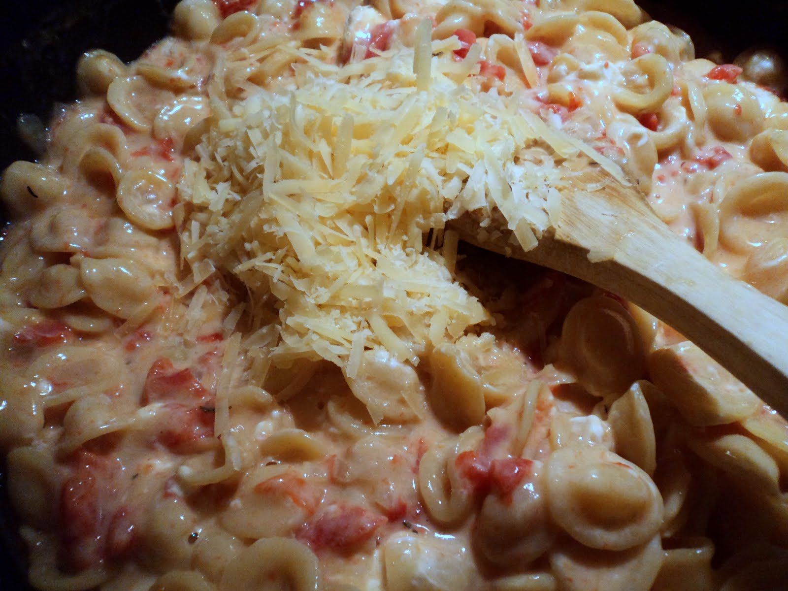 Sweet & Salty Southern Comfort Goat Cheese and Pancetta Orecchiette