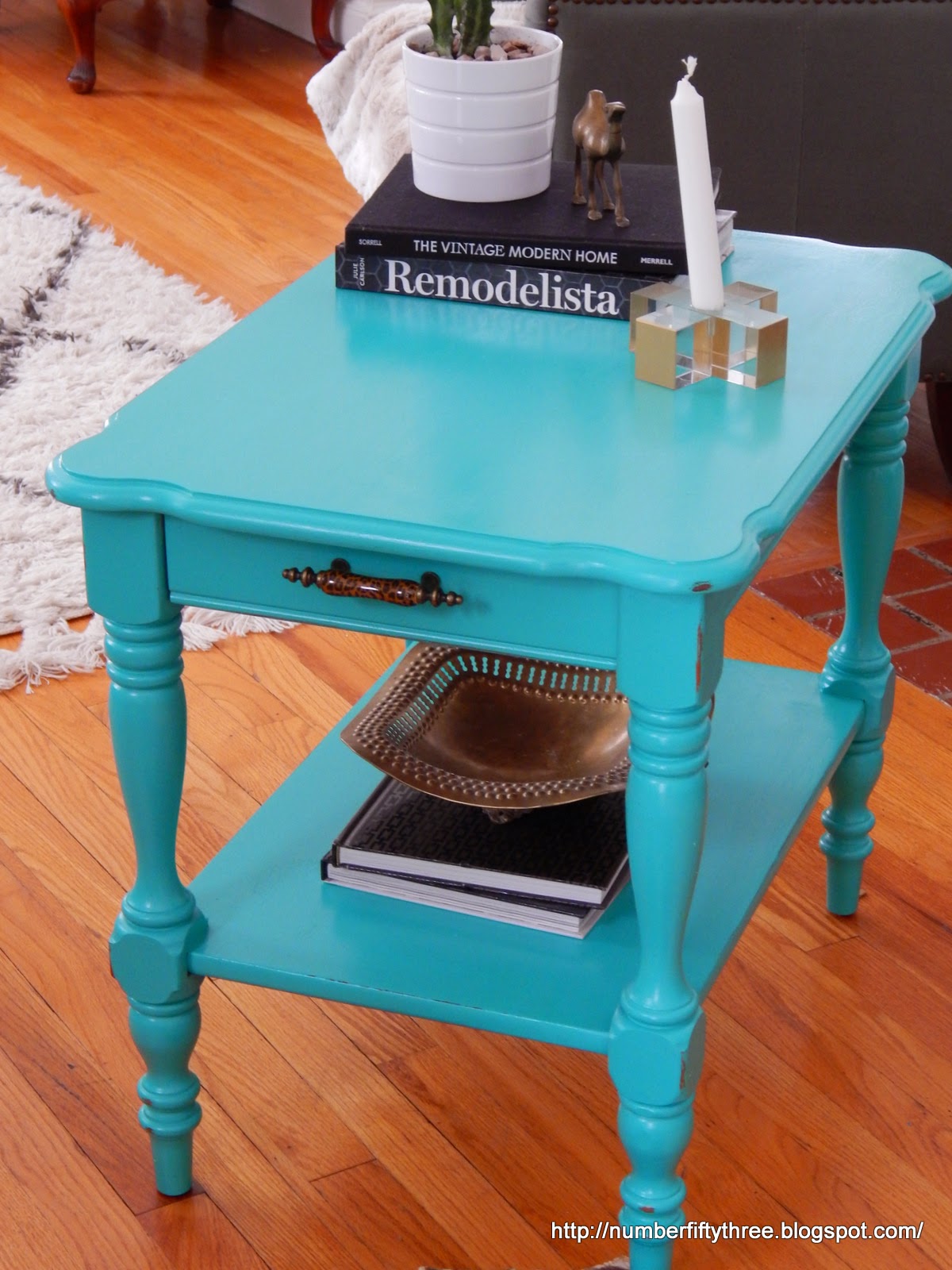 Number FiftyThree Patina Green Glam End Table