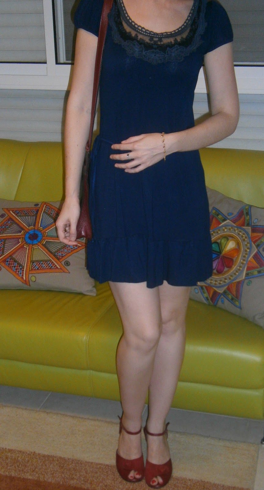 Style of One Blue Dress & Red Shoes