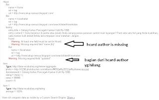 missing updates , hcard author , missing hcard author
