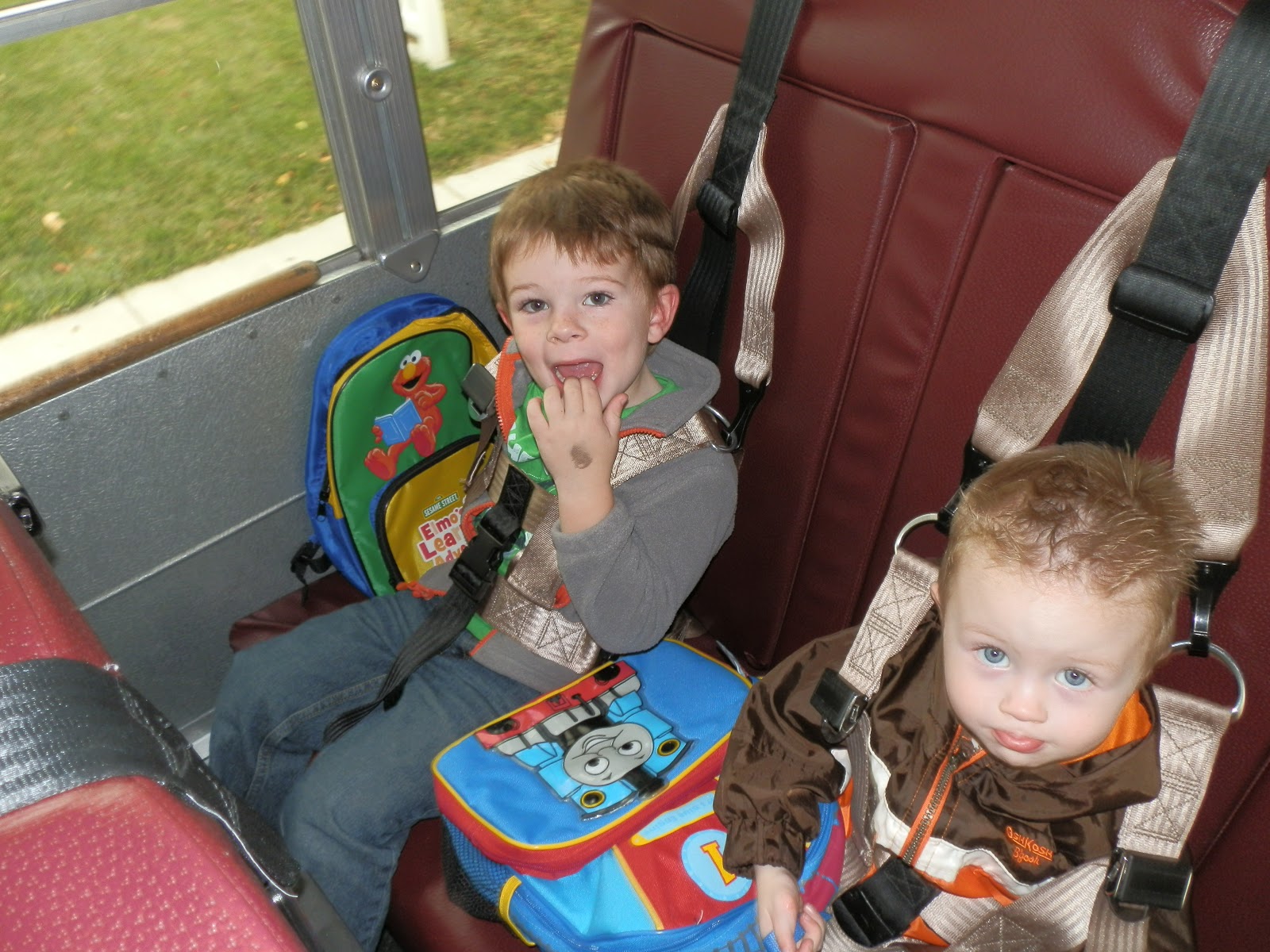 Our life Sammy's first bus ride to school