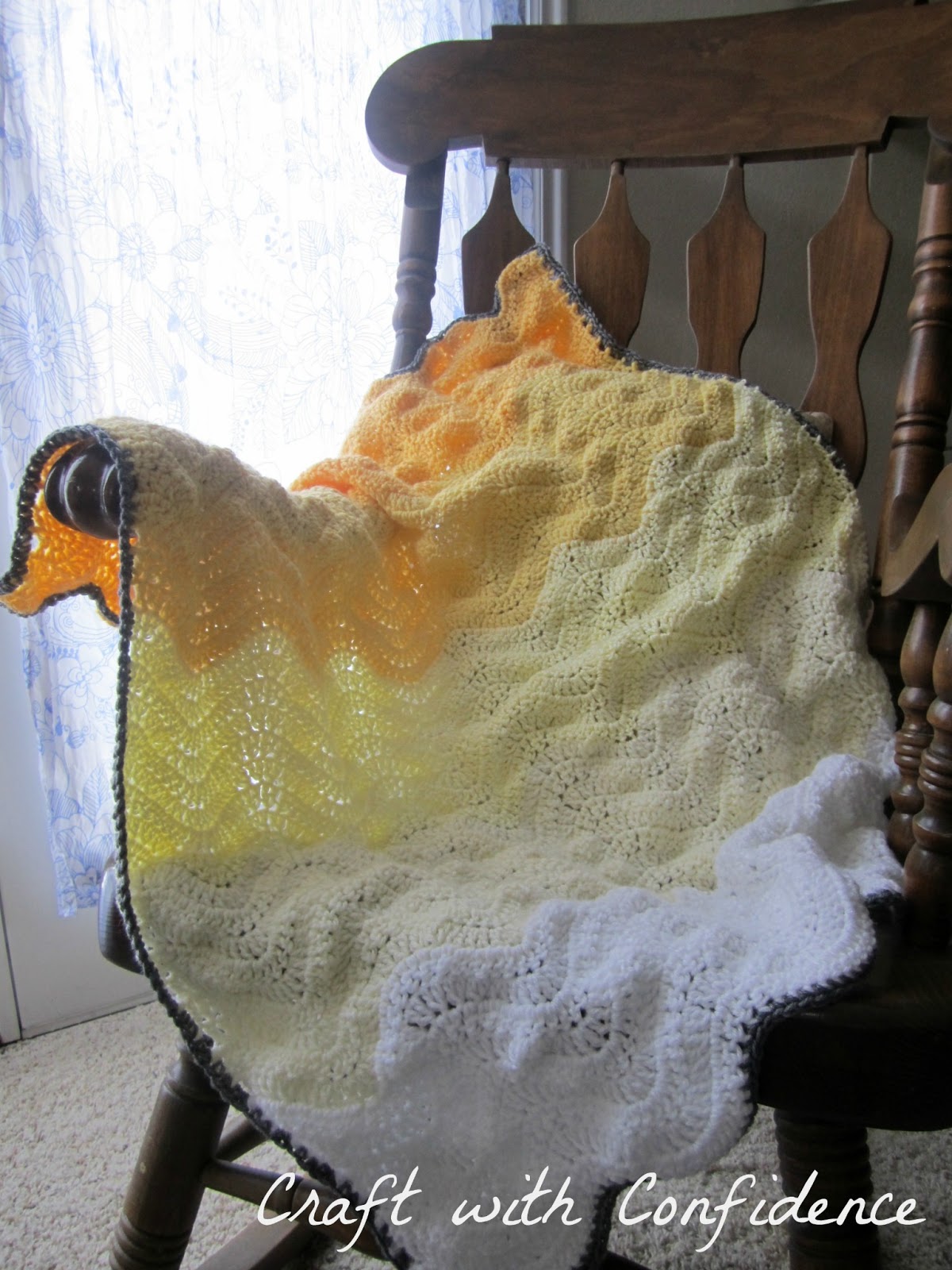 Craft with Confidence Ombre Chevron Crochet Baby Blanket