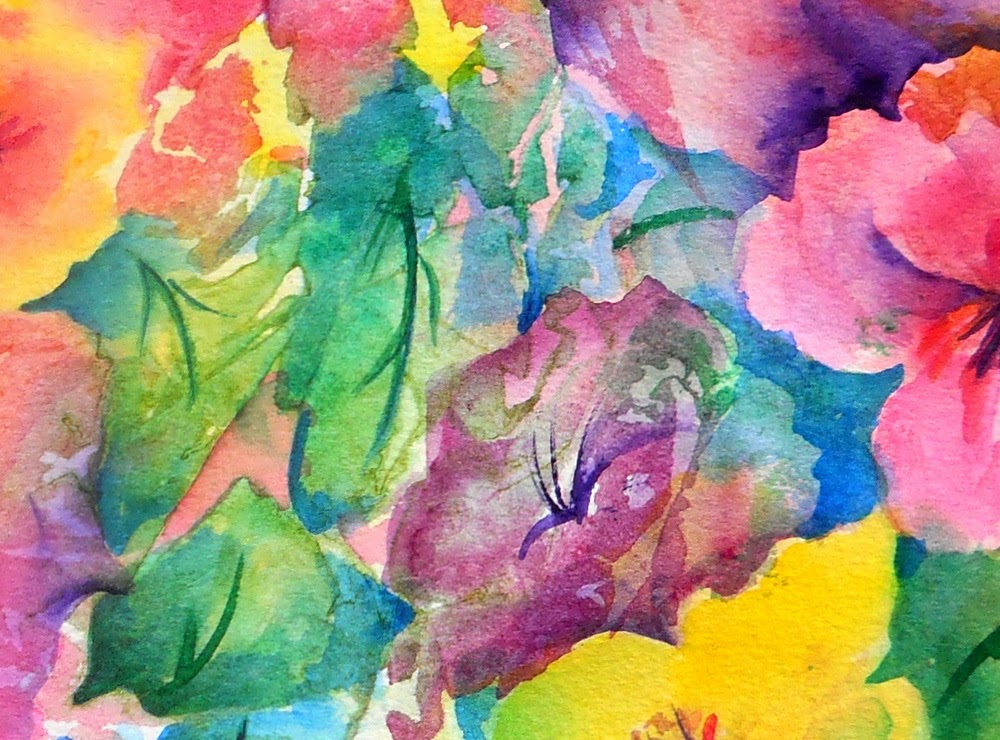 Martha Kisling Art With Heart Water, Tissue Paper and Colorful Flowers