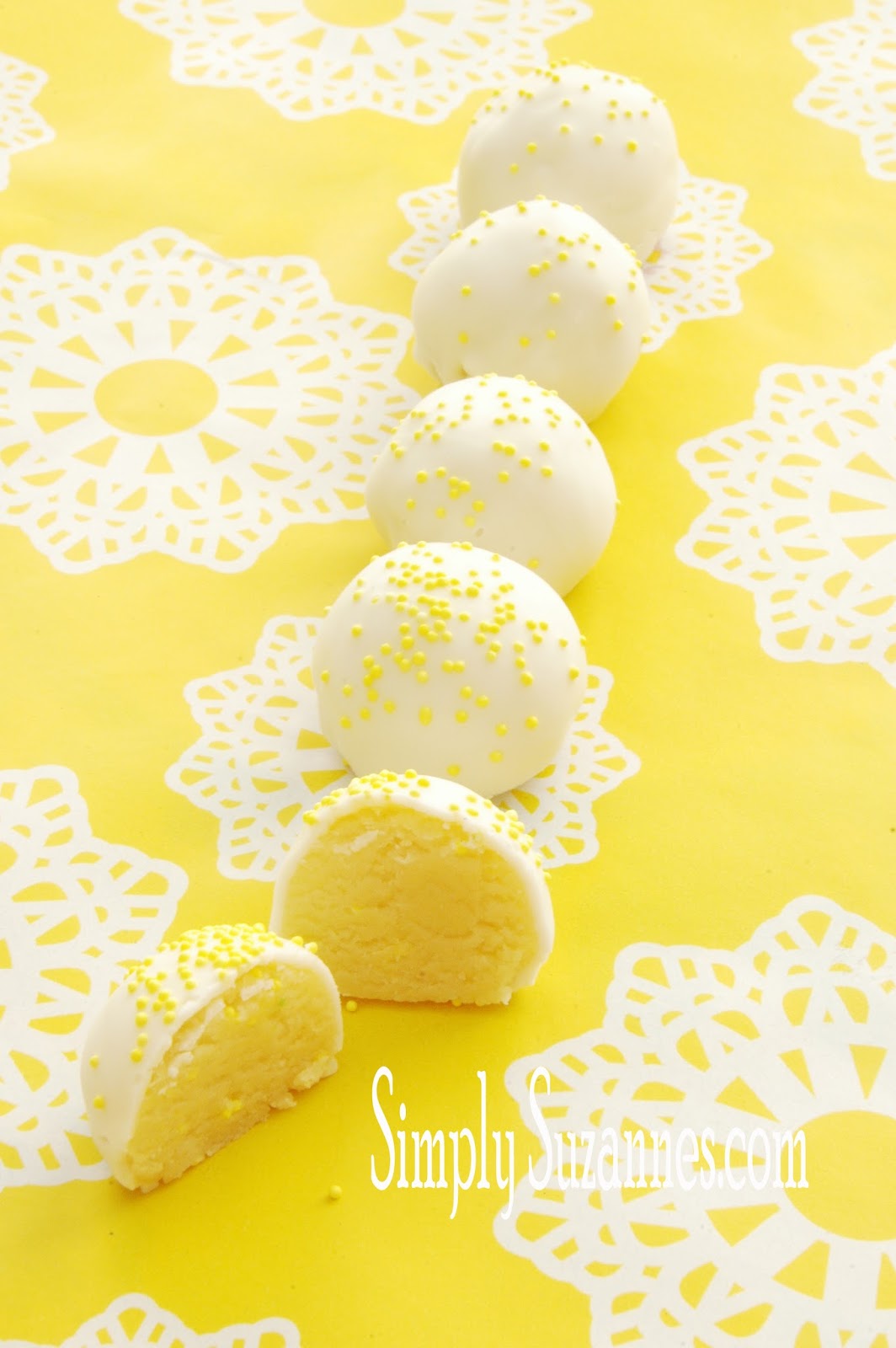 Simply Suzanne's AT HOME lemon cake batter truffles