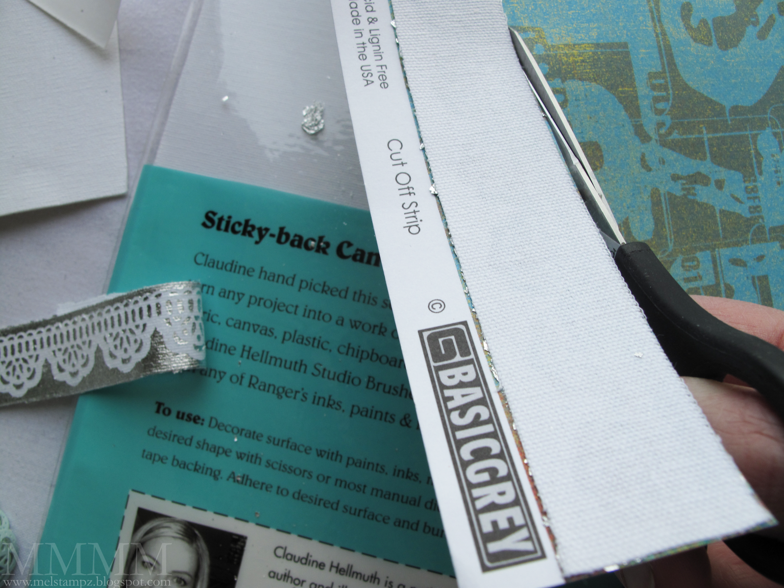 Mel Stampz new technique? Silver Leaf & Sticky Back Canvas (step by step)