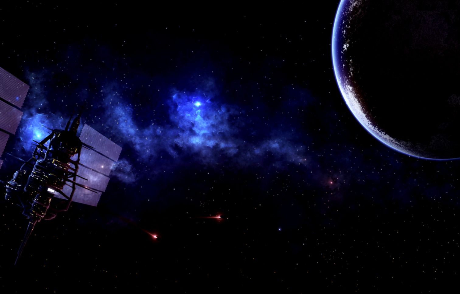 Moon Space Station Satellite Moon Space Station Satellite