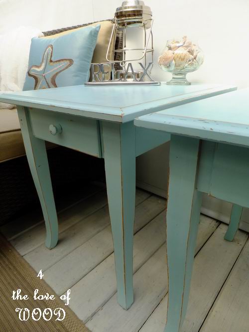 4 the love of wood FLORENCE BEACH TIME aqua side tables