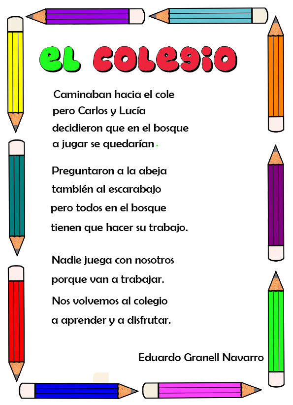 Poemas Para La Escuela Poemas Para La Escuela