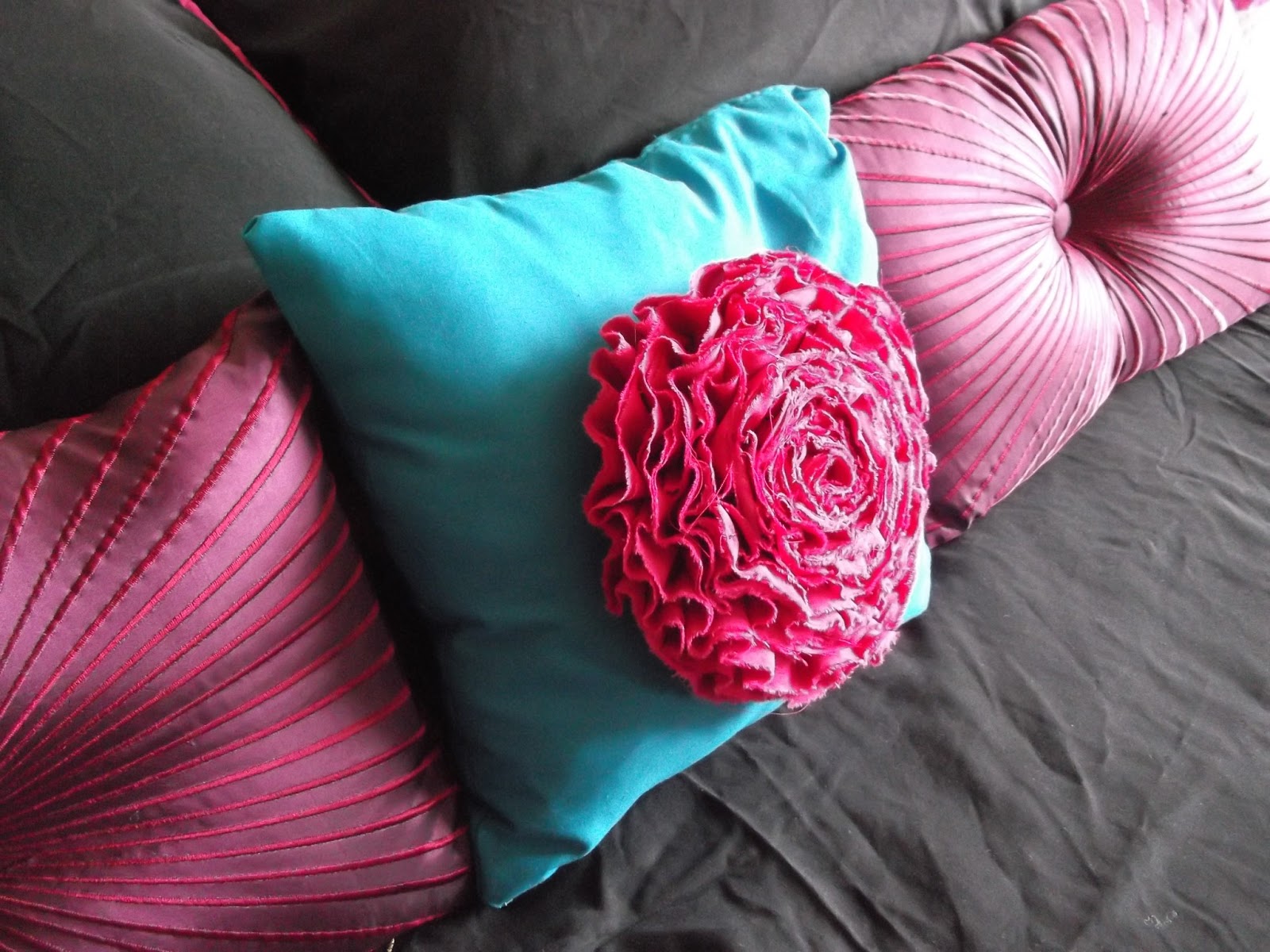 Feminist Cupcakes Ruffled Flower Pillow