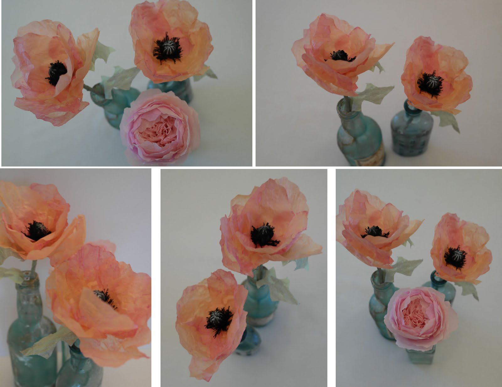 peach tissue paper poppies tutorial