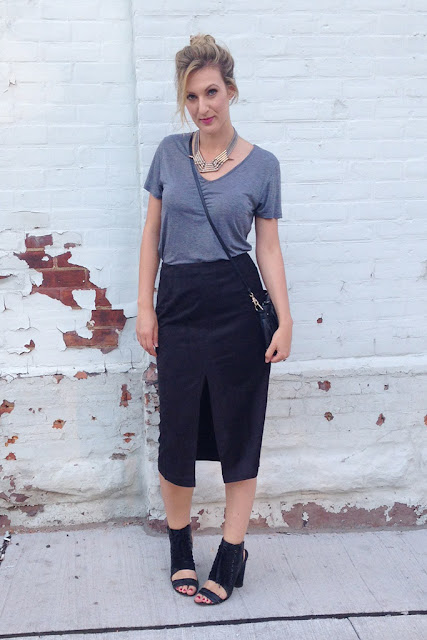 Olivia front-slit pencil skirt by Glamorous UK
