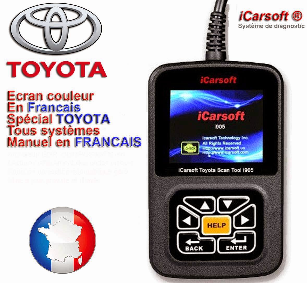 ICarsoft i905 Diagnostic Appareil pour Toyota Land Cruiser Crown Majesta Coaster avensi