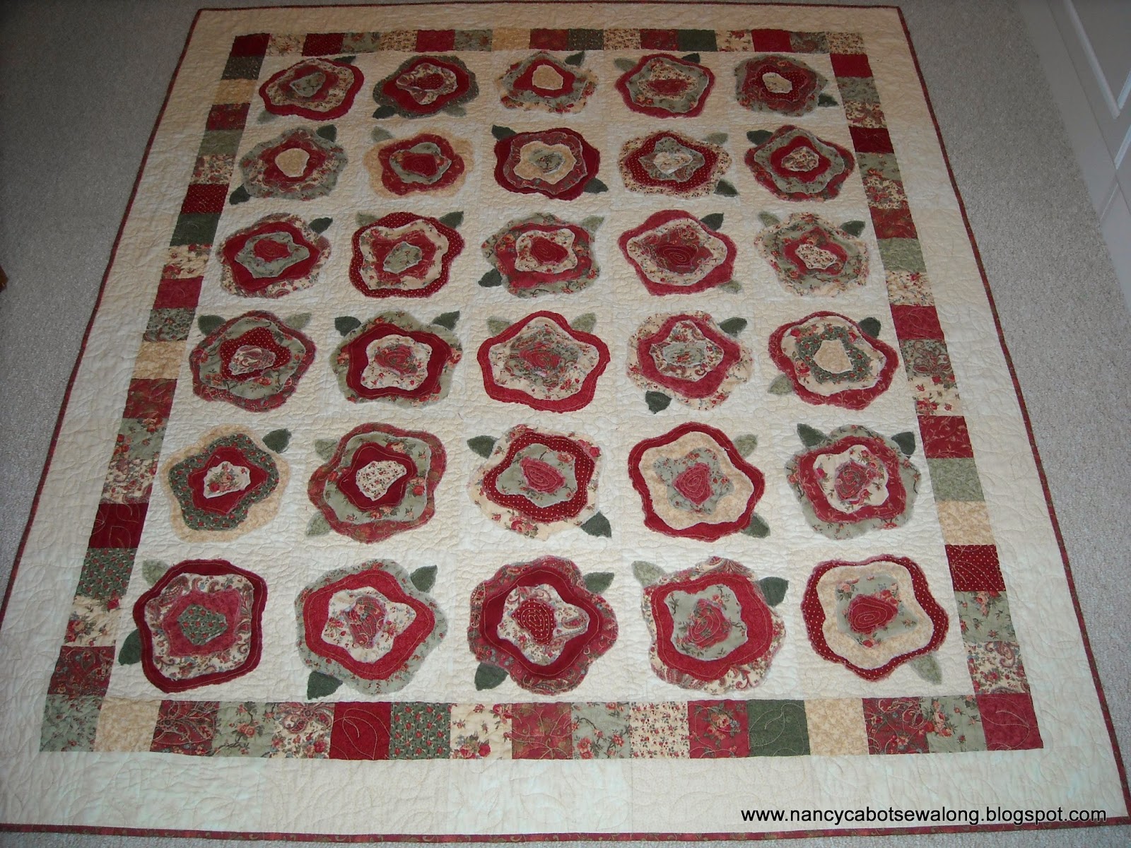 Moore About Nancy French Rose quilt block