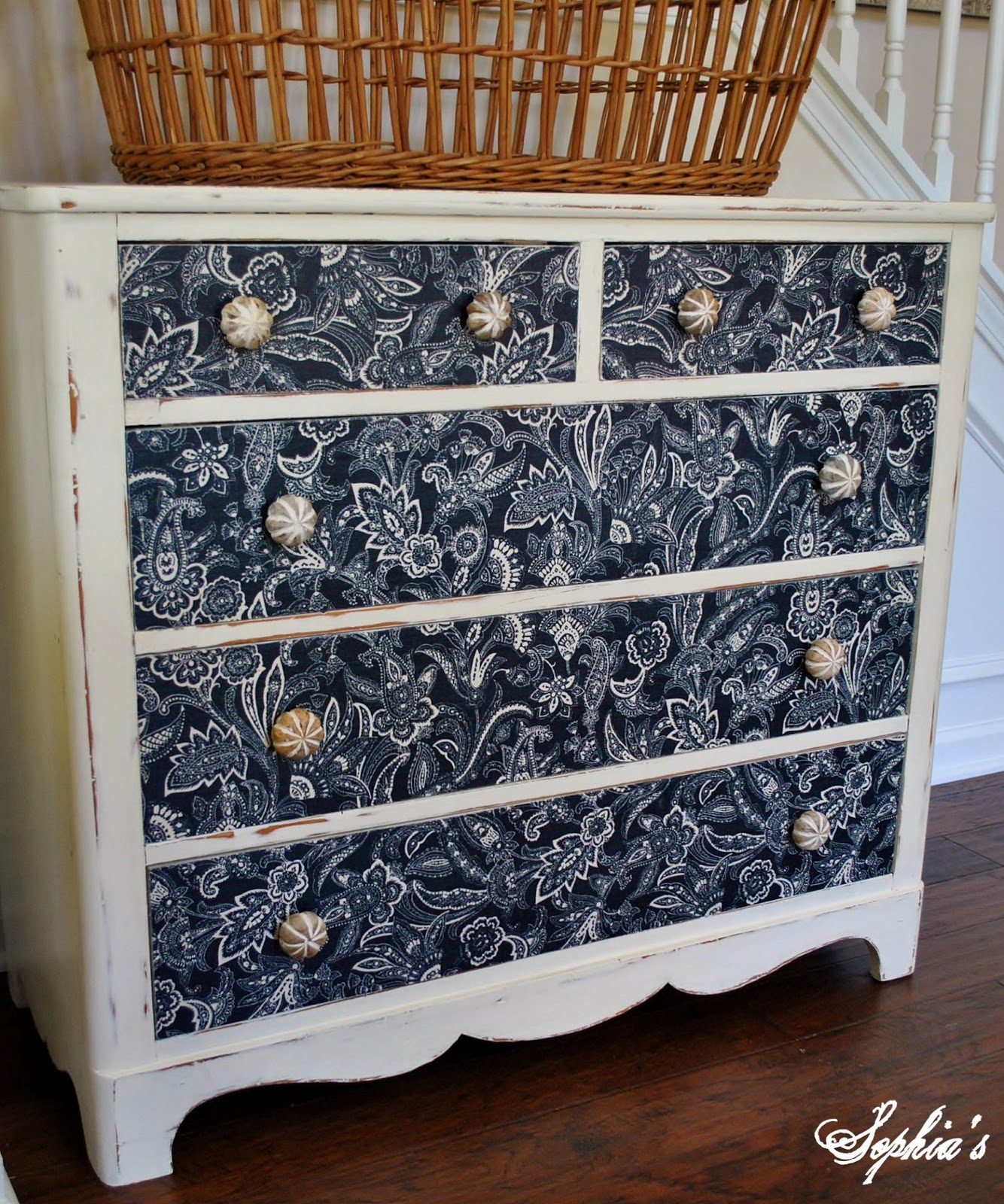 Sophia's Dresser Makeover with Fabric