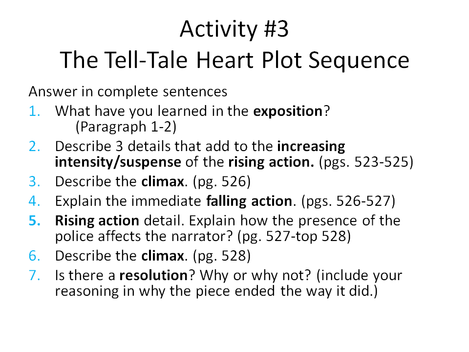 The tell tale heart graphic organizer
