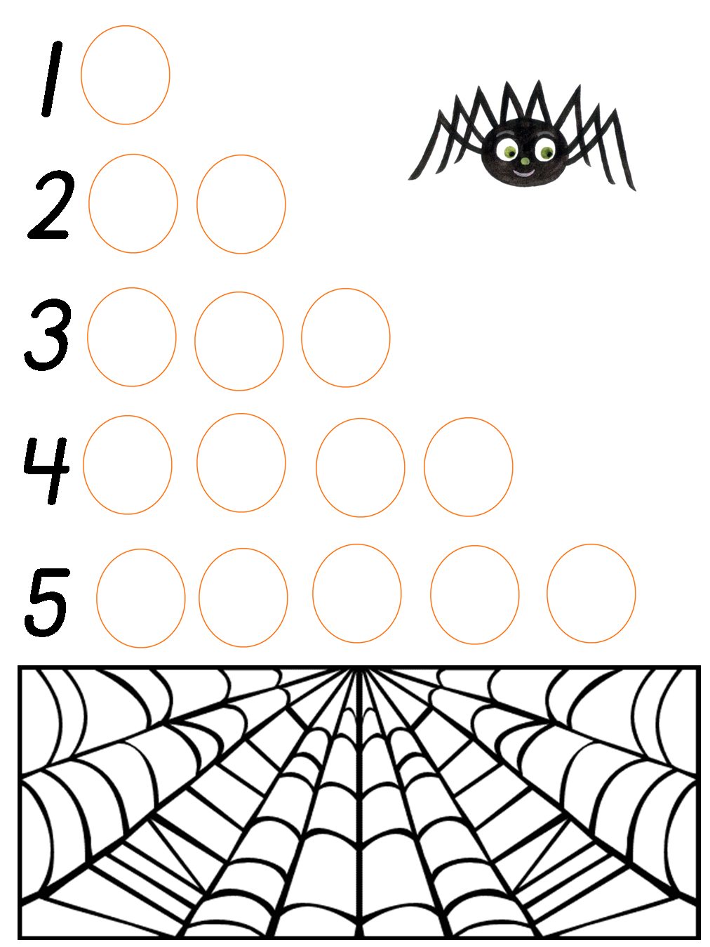 Halloween Counting Printable and Activity for one through five ~ Paper