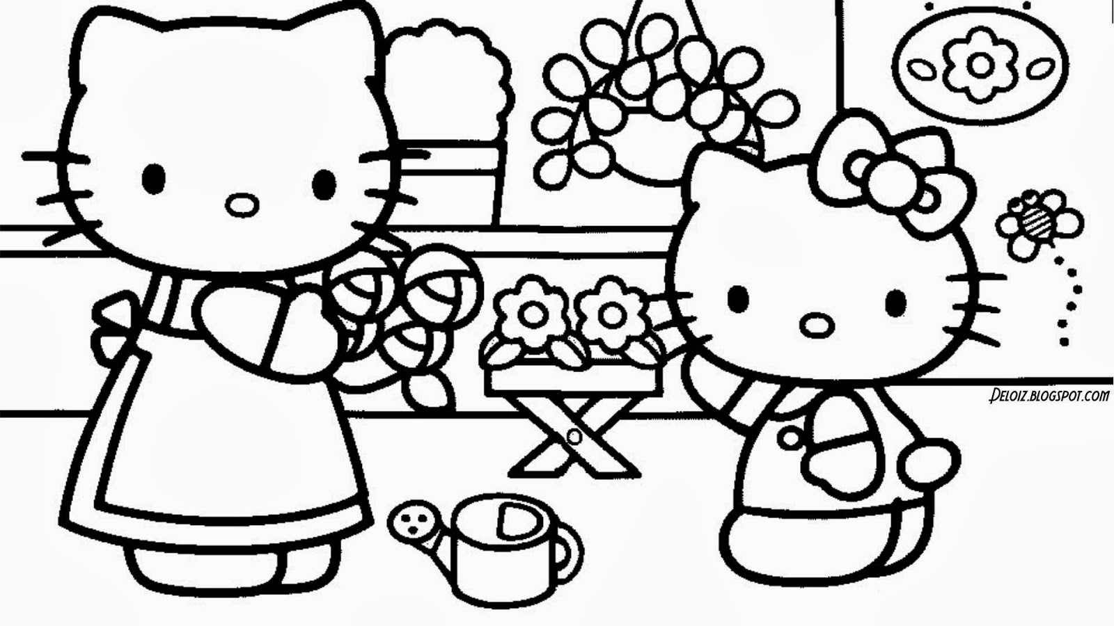 Update Gambar: Gambar Hello Kitty Untuk Diwarnai