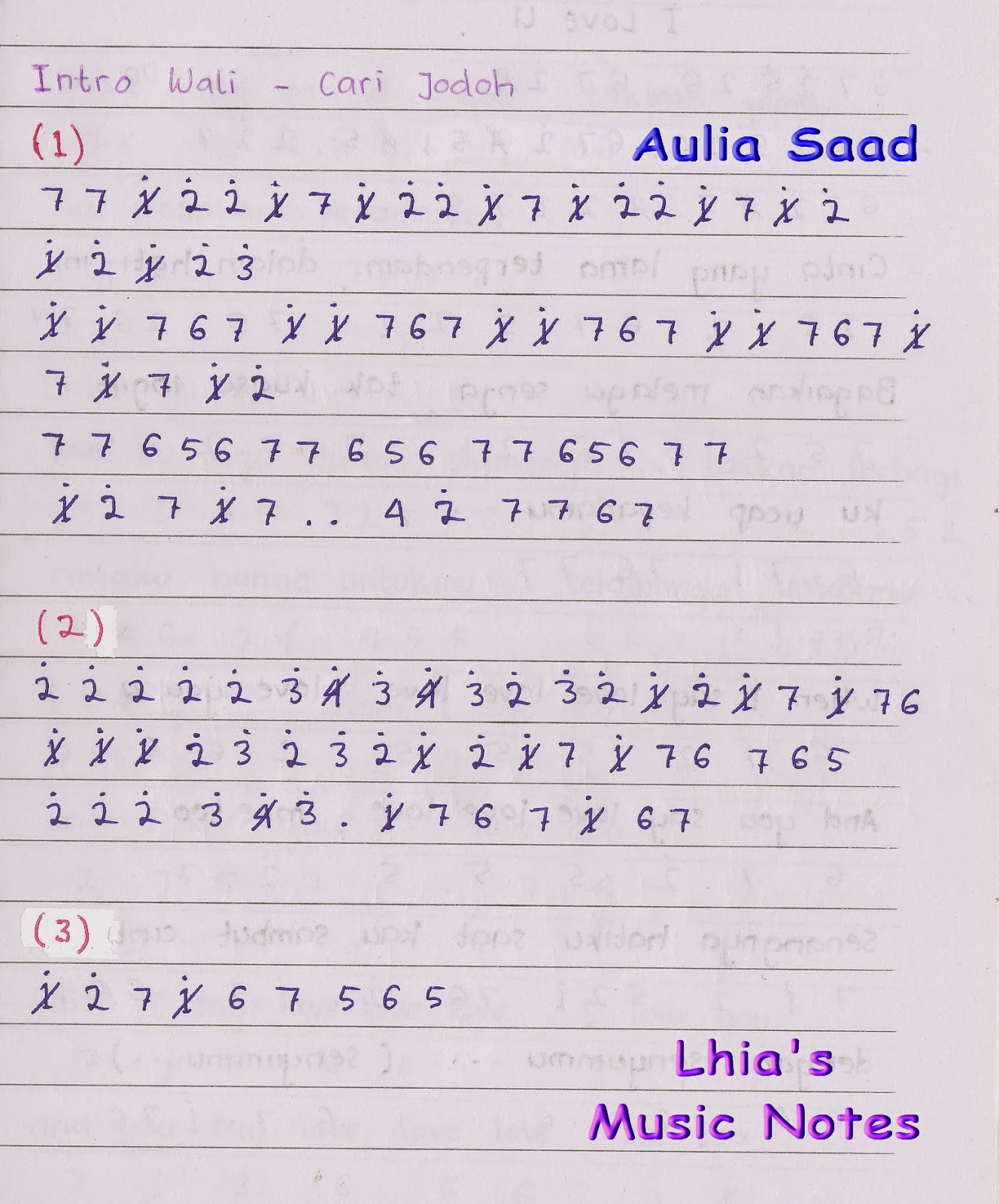 Not Angka: Wali - Cari Jodoh | Aulia's World