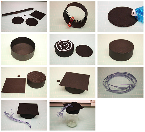 Mason Jar Graduation Hat Bits of Paper