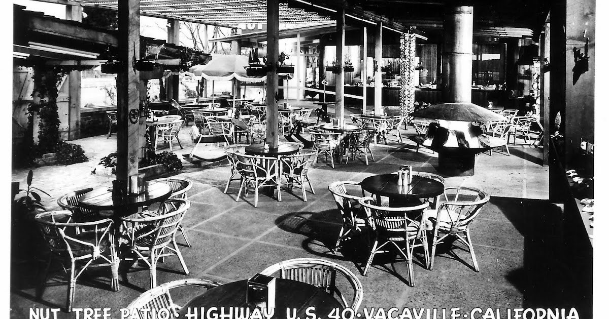 Writerquake Old Postcard WednesdayNut Tree patio, Highway U.S. 40